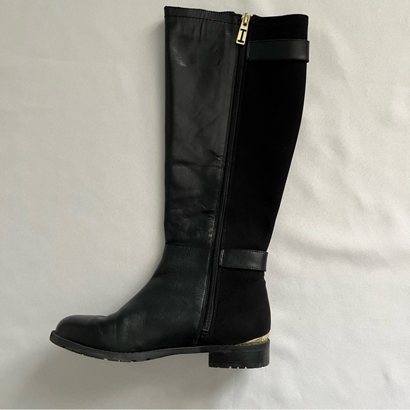 Isaac Mizrahi New York Amit Black Leather Front Riding Boots Size 6M W/ Box - Picture 13 of 15